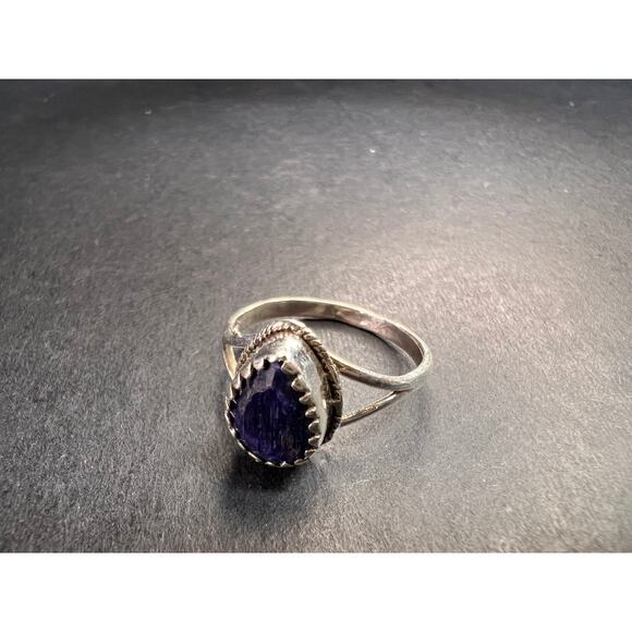 Blue kyanite sterling silver teardrop ring size 5 - Picture 10 of 16